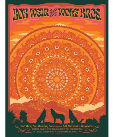 Bob Weir and Wolf Bros NYE Event Broadcast Poster $21.50 Decor