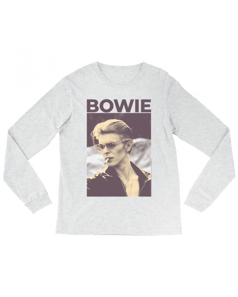 David Bowie Long Sleeve Shirt | The Man Who Fell To Earth Sepia Photo Shirt $10.18 Shirts