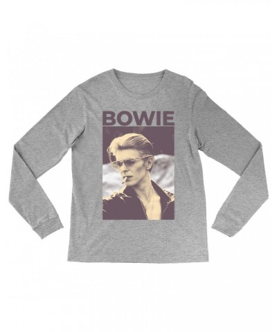 David Bowie Long Sleeve Shirt | The Man Who Fell To Earth Sepia Photo Shirt $10.18 Shirts