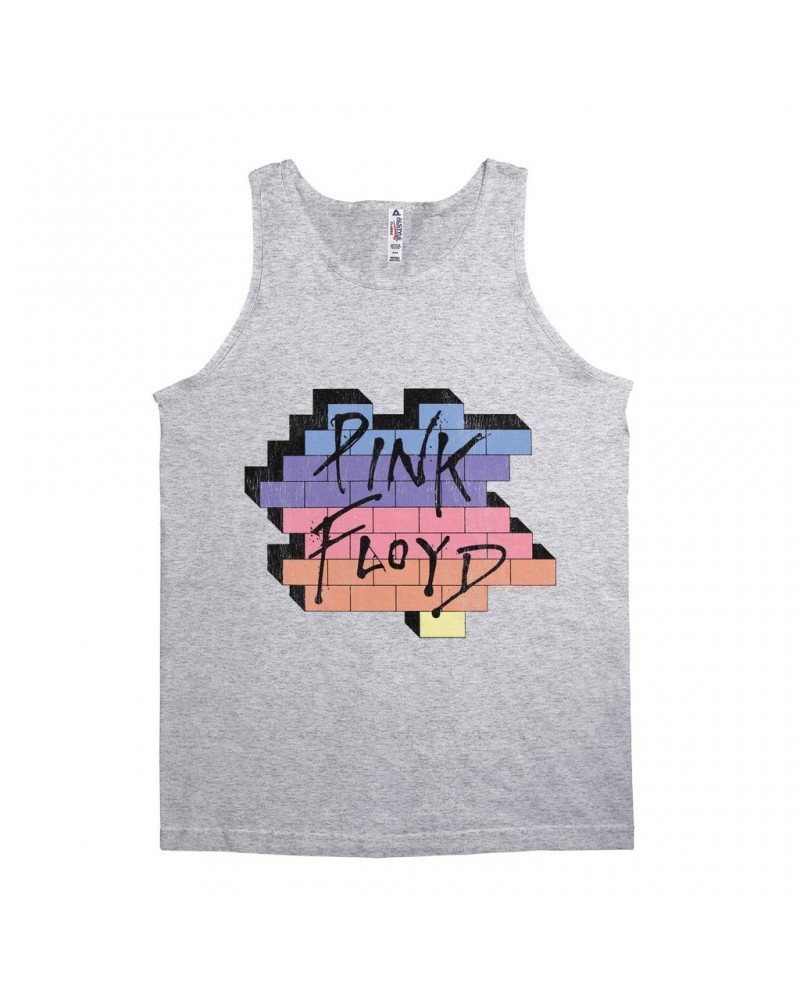 Pink Floyd Unisex Tank Top | Another Brick In The Wall Rainbow Ombre Image Distressed Shirt $11.48 Shirts