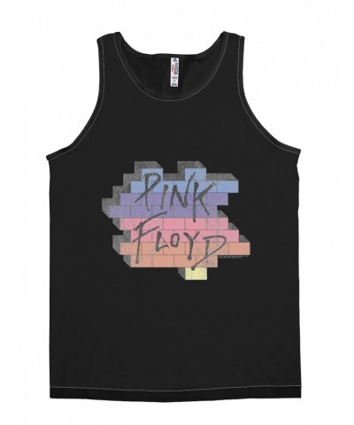 Pink Floyd Unisex Tank Top | Another Brick In The Wall Rainbow Ombre Image Distressed Shirt $11.48 Shirts