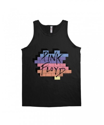 Pink Floyd Unisex Tank Top | Another Brick In The Wall Rainbow Ombre Image Distressed Shirt $11.48 Shirts