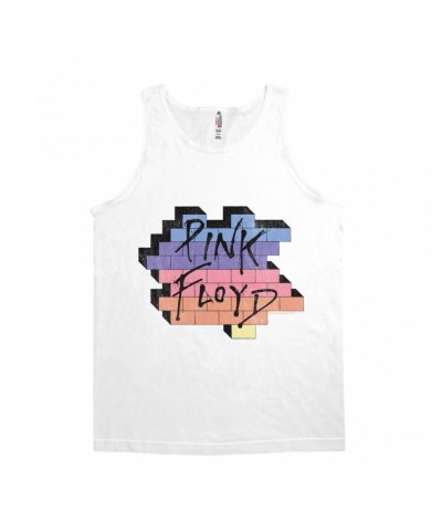 Pink Floyd Unisex Tank Top | Another Brick In The Wall Rainbow Ombre Image Distressed Shirt $11.48 Shirts