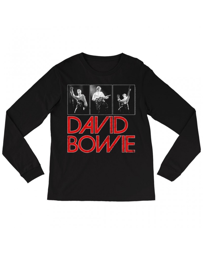 David Bowie Long Sleeve Shirt | Heroes On Stage Shirt $14.98 Shirts