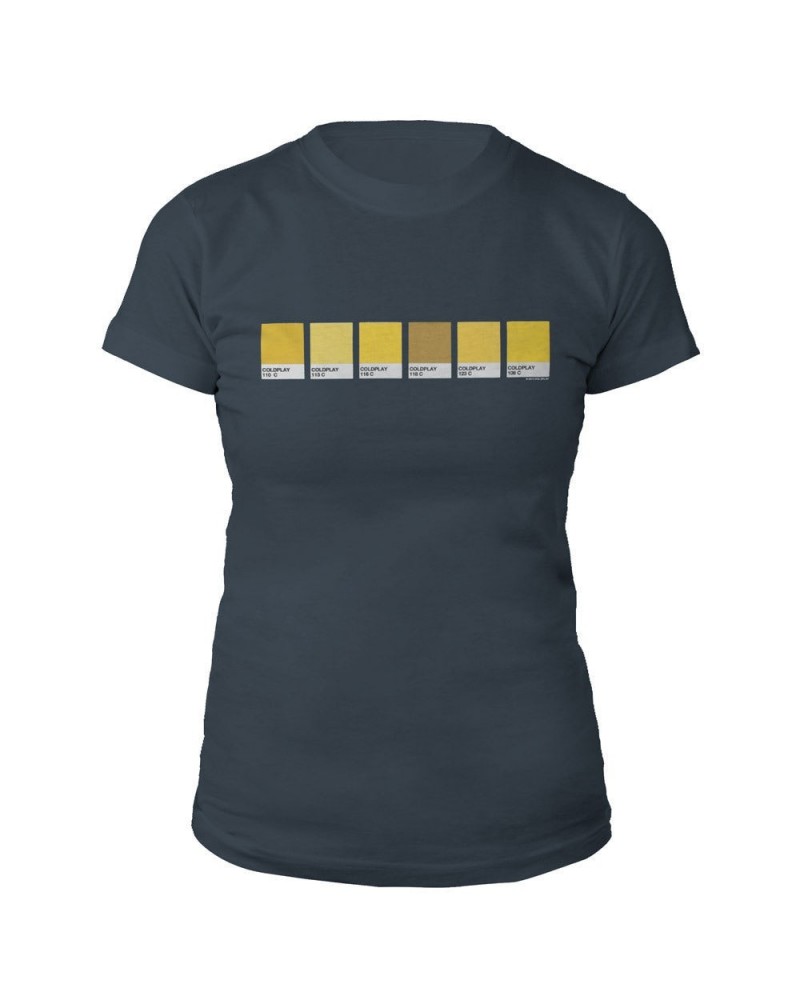 Coldplay Yellow Pantone Strip Women's Tee $12.23 Shirts