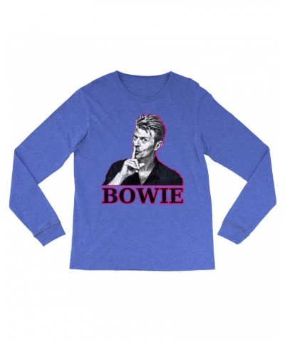 David Bowie Heather Long Sleeve Shirt | Black And White In Pink Photo Shirt $11.38 Shirts