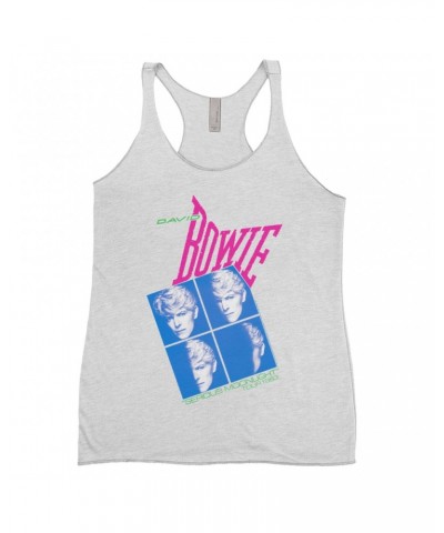 David Bowie Ladies' Tank Top | Neon Serious Moonlight Tour Shirt $14.19 Shirts