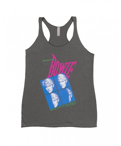 David Bowie Ladies' Tank Top | Neon Serious Moonlight Tour Shirt $14.19 Shirts