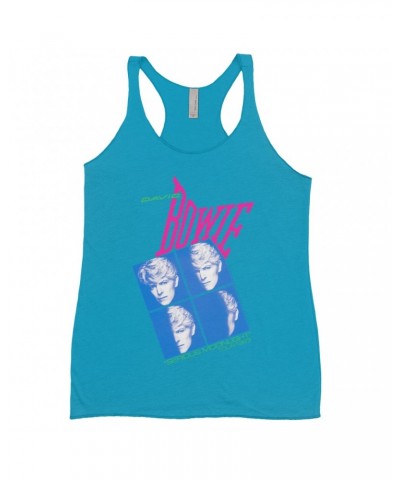 David Bowie Ladies' Tank Top | Neon Serious Moonlight Tour Shirt $14.19 Shirts