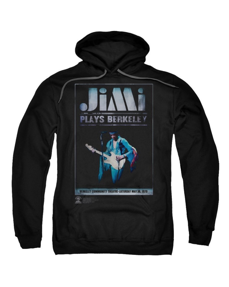 Jimi Hendrix Jimi Plays Poster Pull-Over Hoodie $19.80 Sweatshirts