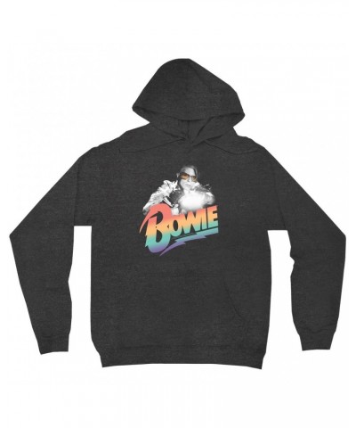 David Bowie Hoodie | Colorful Ombre Motorcycle Image Hoodie $13.98 Sweatshirts