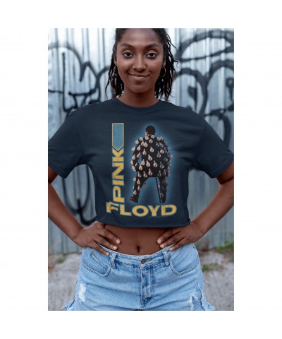 Pink Floyd Ladies' Crop Tee | Delicate Sound Of Thunder Mr. Light Design Distressed Crop T-shirt $8.89 Shirts