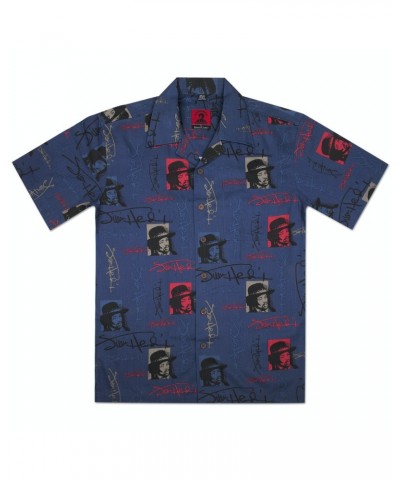 Jimi Hendrix Signature Camp Blue Shirt $17.74 Shirts