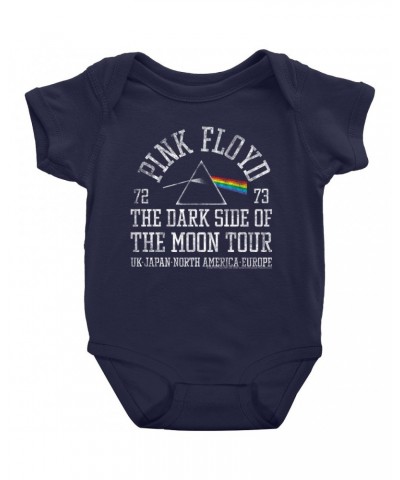 Pink Floyd Baby Short Sleeve Bodysuit | Dark Side Of The Moon World Tour 72-73 Distressed Bodysuit $9.38 Kids