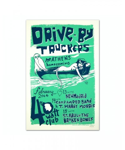 Drive-By Truckers 2014 Green 40 Watt Poster $8.00 Decor