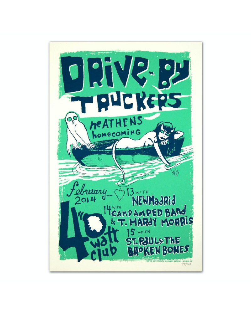 Drive-By Truckers 2014 Green 40 Watt Poster $8.00 Decor