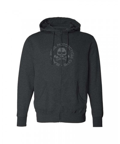 Black Rebel Motorcycle Club SKULL & PISTONS CHARCOAL ZIP HOODIE $20.00 Sweatshirts