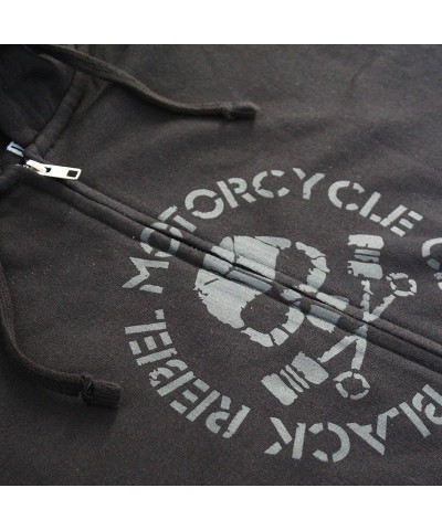 Black Rebel Motorcycle Club SKULL & PISTONS CHARCOAL ZIP HOODIE $20.00 Sweatshirts