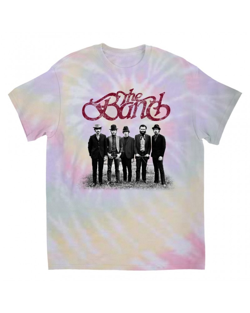 The Band T-Shirt | Group Photo And Logo Distressed Tie Dye Shirt $8.35 Shirts