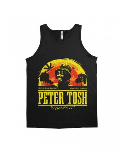 Peter Tosh Unisex Tank Top | Roots Reggae Rock Sunset Distressed Shirt $7.49 Shirts