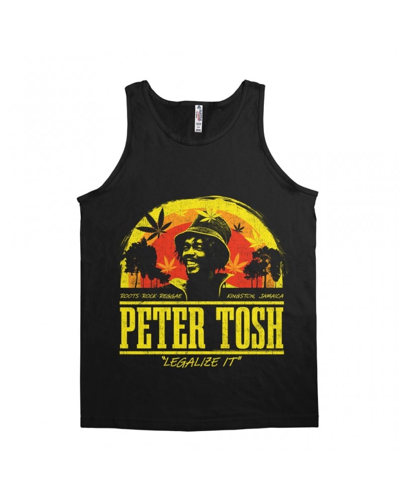 Peter Tosh Unisex Tank Top | Roots Reggae Rock Sunset Distressed Shirt $7.49 Shirts