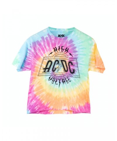 AC/DC High Voltage Logo Tie-Dye Juniors Crop T-Shirt $2.15 Shirts