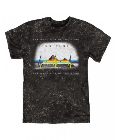 Pink Floyd T-shirt | Dark Side Of The Moon Pyramid Reflection Distressed Mineral Wash Shirt $12.88 Shirts