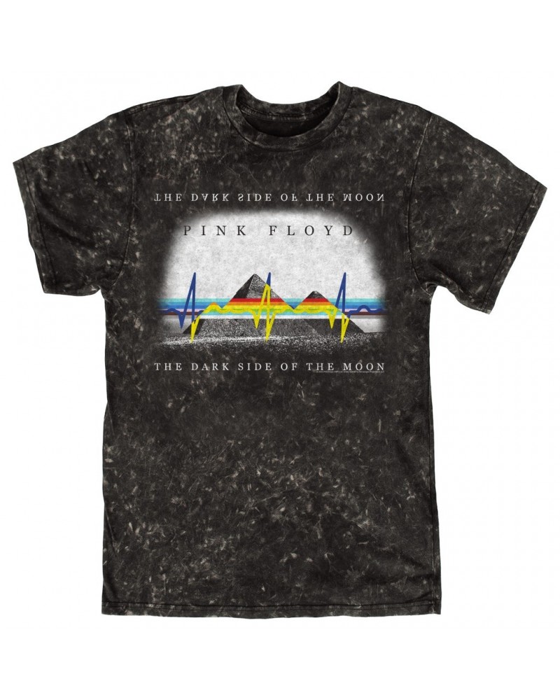 Pink Floyd T-shirt | Dark Side Of The Moon Pyramid Reflection Distressed Mineral Wash Shirt $12.88 Shirts